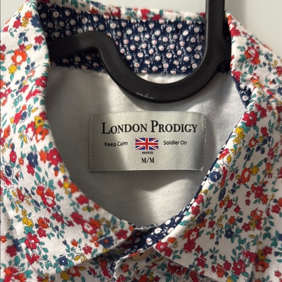 London Prodigy Men’s Floral Short Sleeve Shirt - Picture 3 of 4